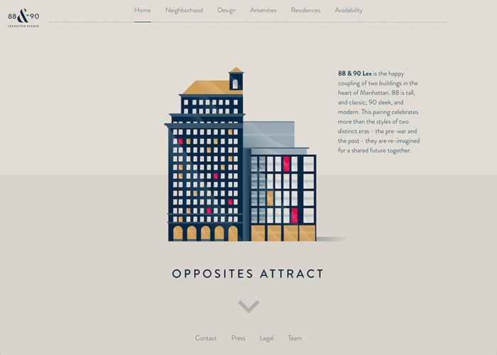 88 & 90 Lexington Avenue award-winning website design screenshot 1