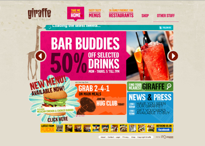 Giraffe award-winning website design screenshot 1