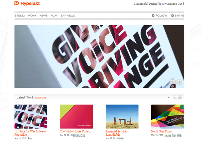 Hyperakt award-winning website design screenshot 1