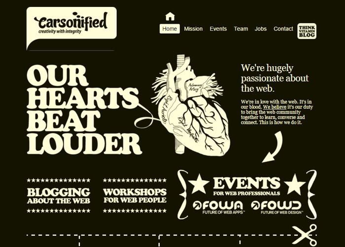 Carsonified award-winning website design screenshot 1