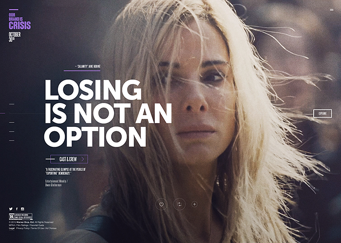 Our Brand Is Crisis award-winning website design screenshot 1