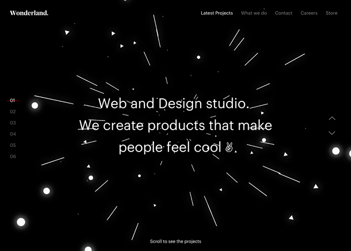 Wonderland. award-winning website design screenshot 1
