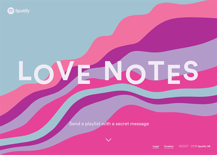 Love Notes award-winning website design screenshot 1