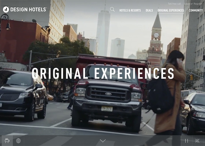 Design Hotels™ Original Experiences award-winning website design screenshot 1