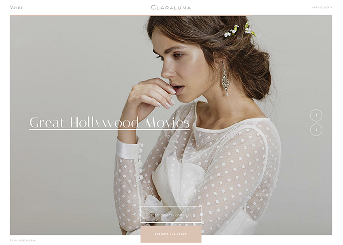 Claraluna award-winning website design screenshot 1