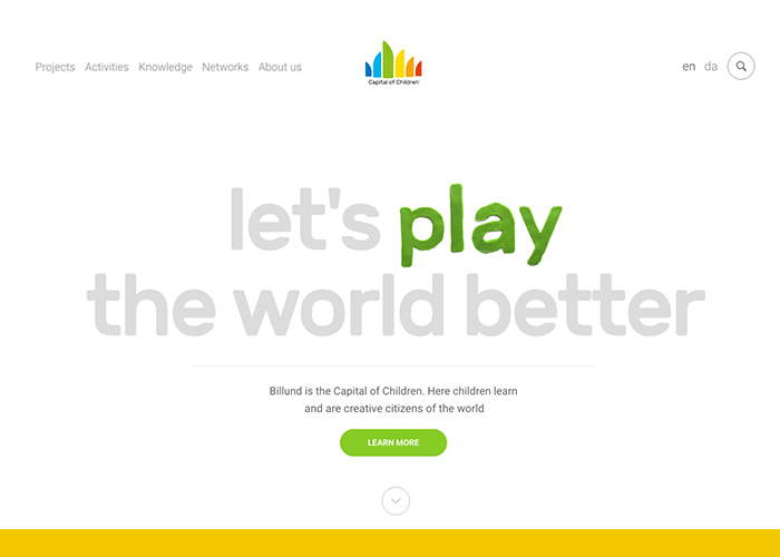 Capital of Children award-winning website design screenshot 1