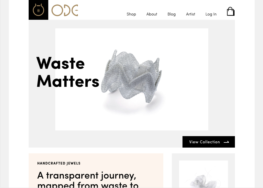 Ode award-winning website design screenshot 1