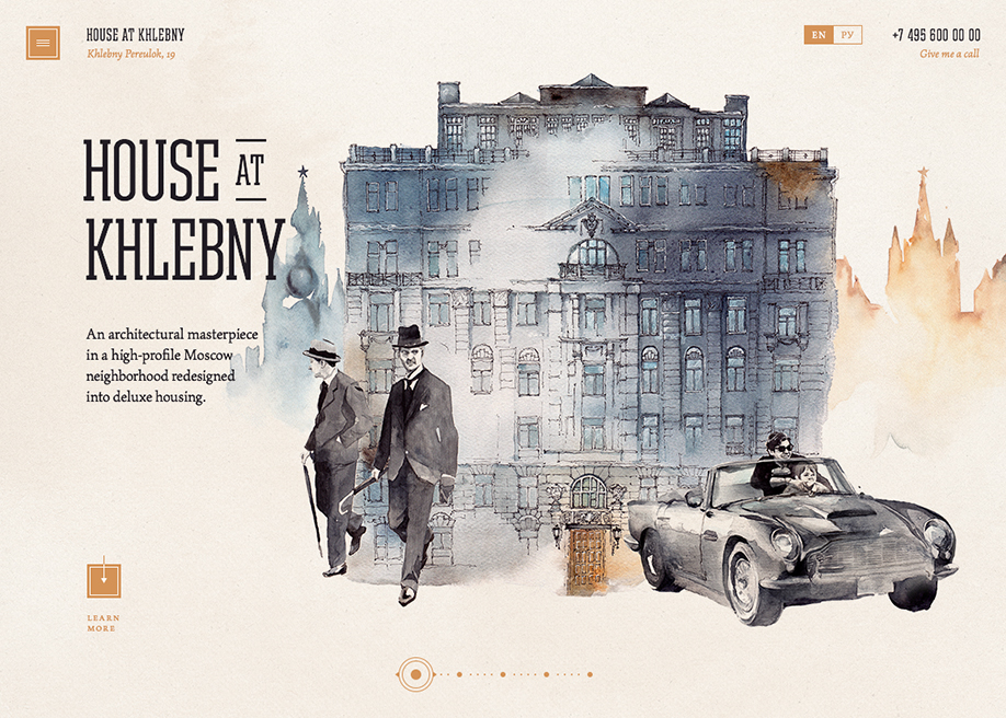 House At Khlebny award-winning website design screenshot 1