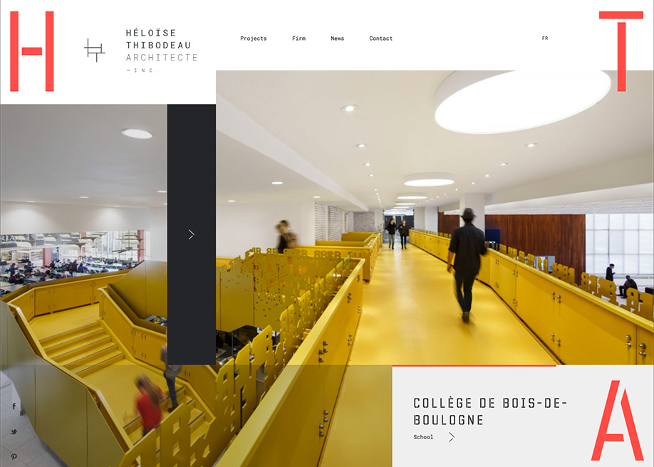 Héloise Thibodeau Architecte award-winning website design screenshot 1