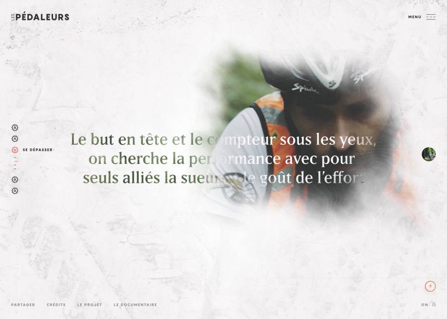 Les Pedaleurs award-winning website design screenshot 1