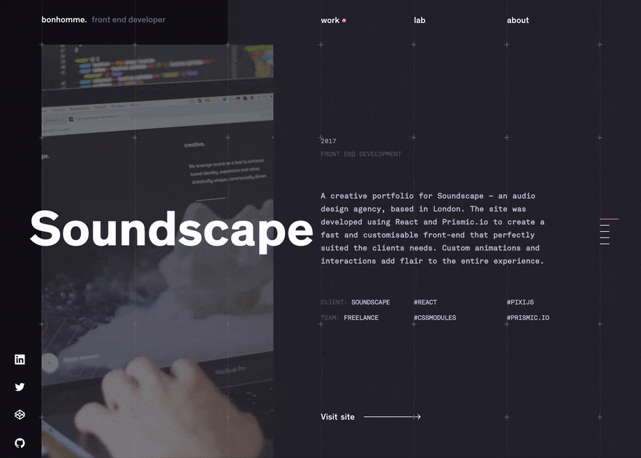 Maxime Bonhomme award-winning website design screenshot 1