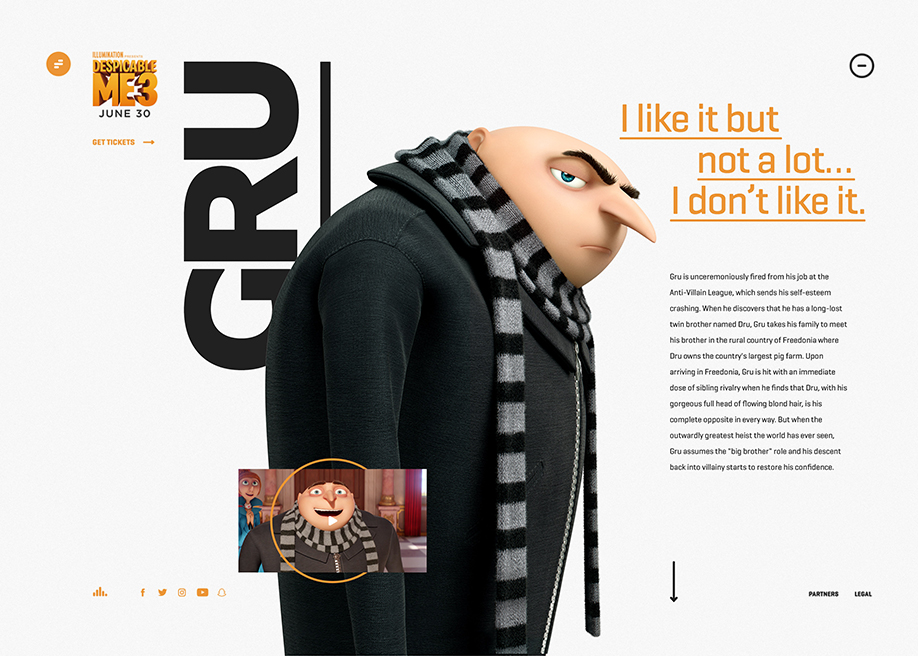 Despicable Me 3 Awwwards Nominee