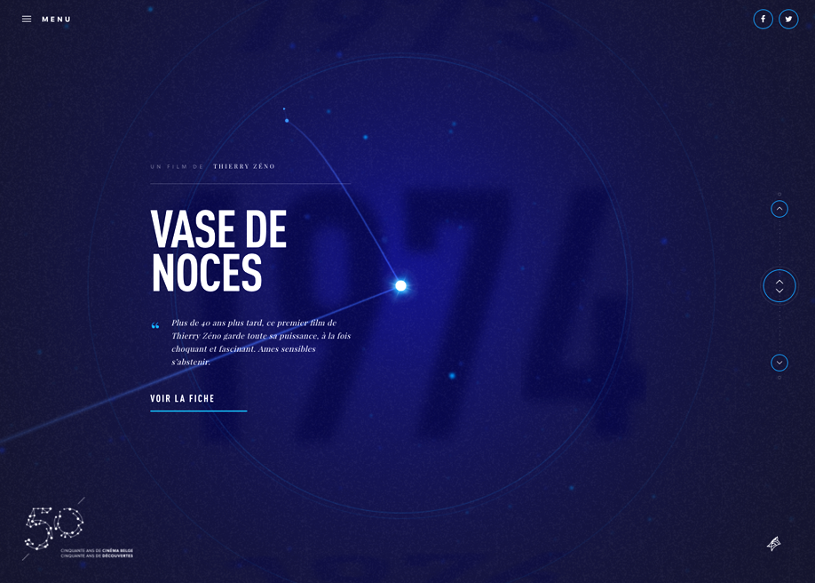 50 ans du Cinéma award-winning website design screenshot 1