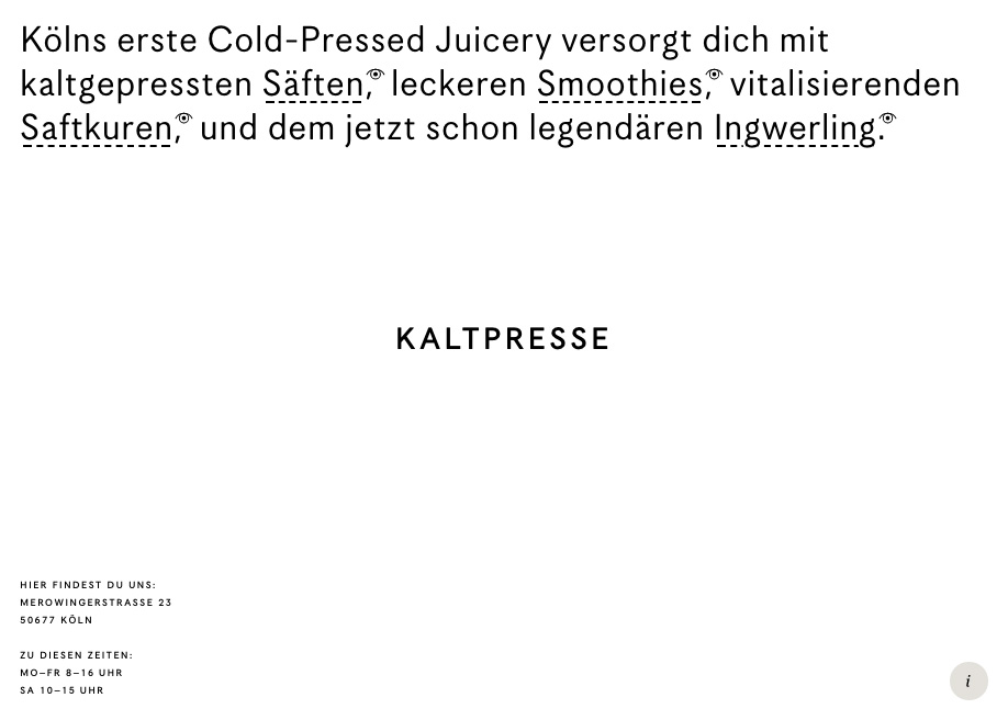 Kaltpresse award-winning website design screenshot 1