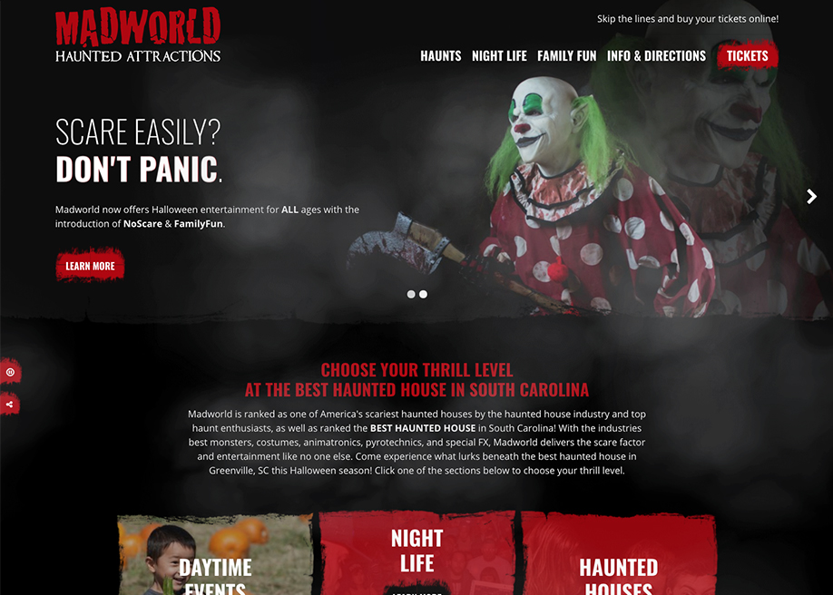 Madworld Haunted Attractions - Awwwards Nominee