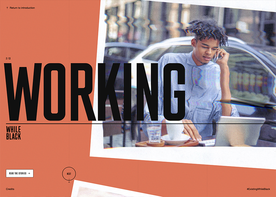Existing While Black award-winning website design screenshot 1