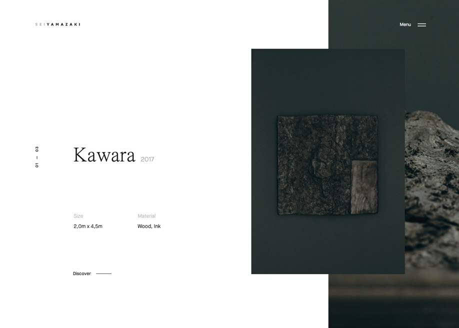 Sei Yamazaki award-winning website design screenshot 1