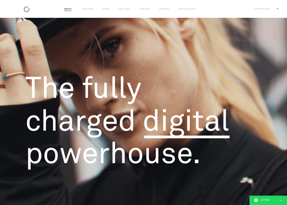 LOOP award-winning website design screenshot 1