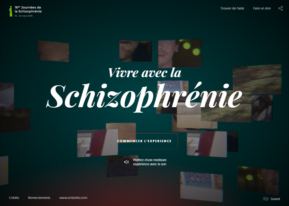 Schizophrenia award-winning website design screenshot 1