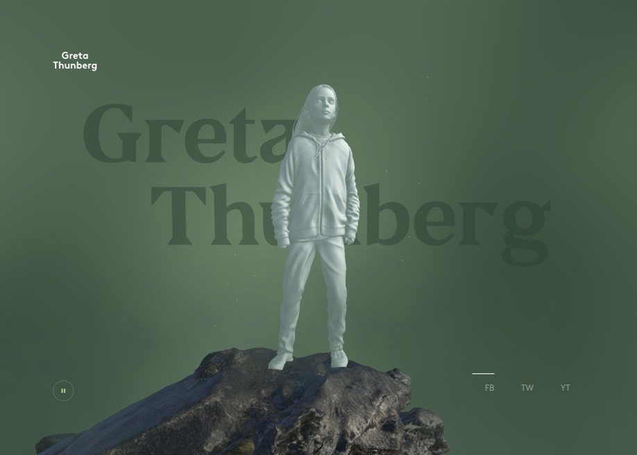 The Year of Greta award-winning website design screenshot 1