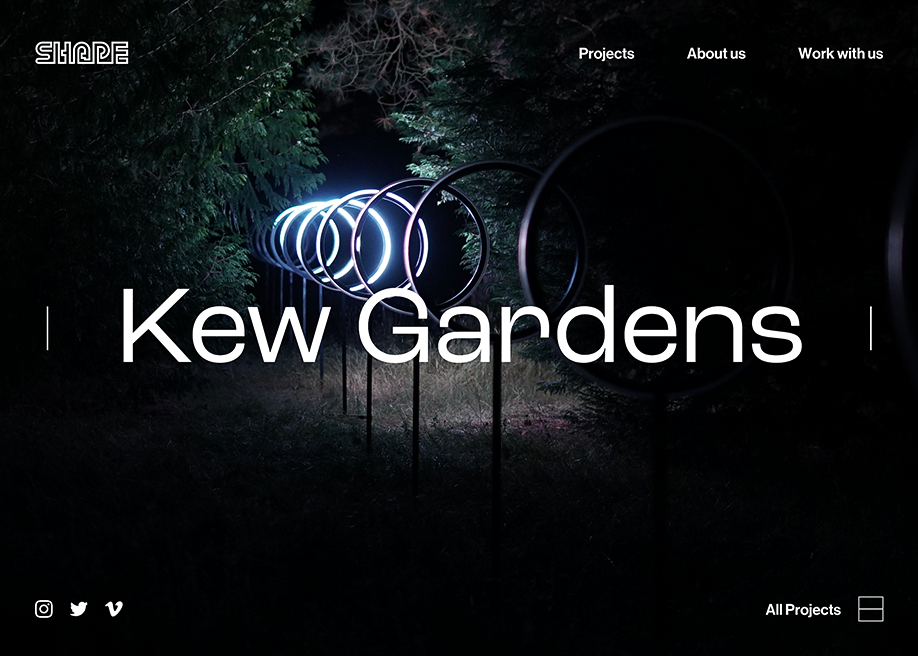 Shape Studio award-winning website design screenshot 1