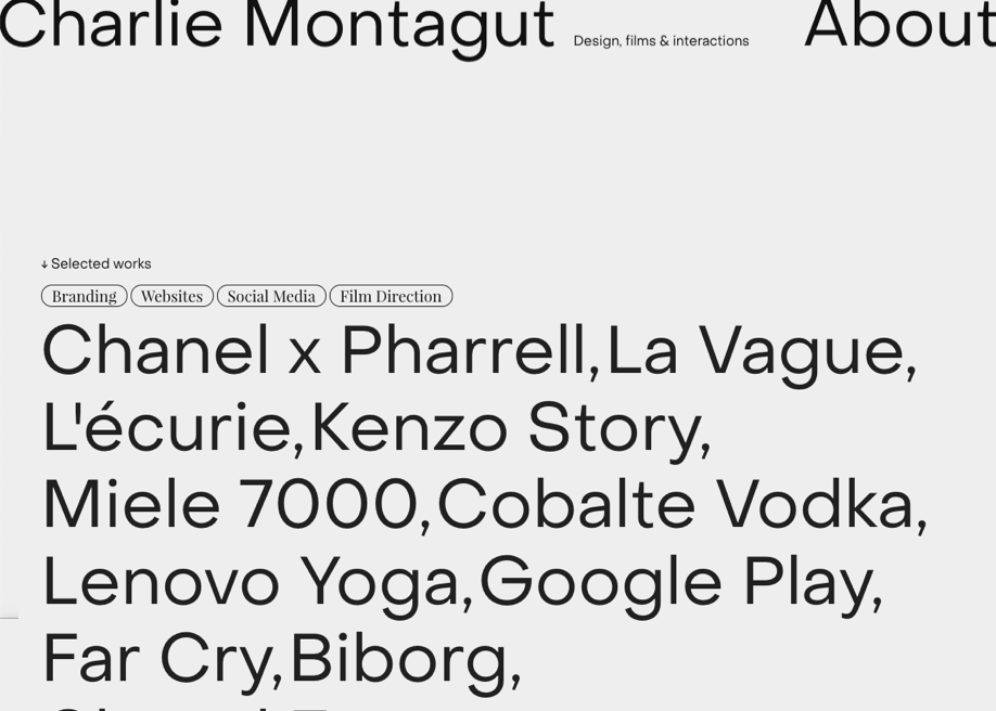 charlie Montagut Awwwards SOTD