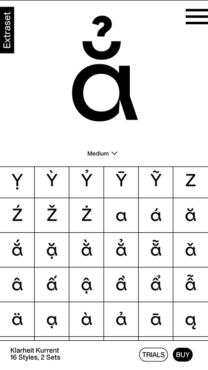 Extraset Type Foundry Mobile Report