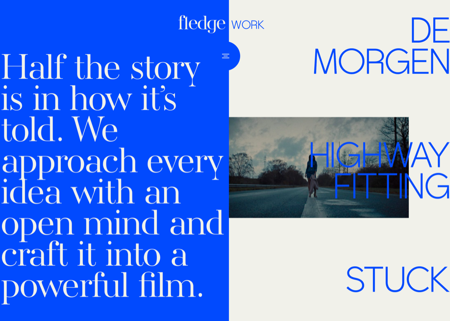 Fledge award-winning website design screenshot 1