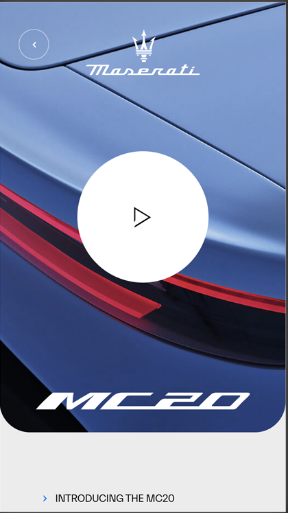 Maserati MC20 Product Page