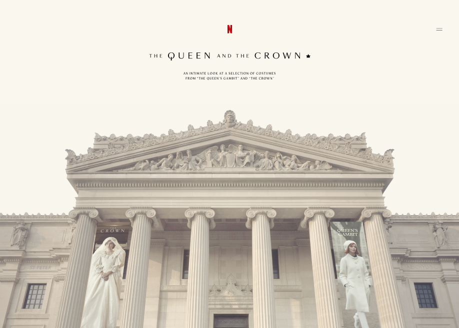 The Queen and The Crown award-winning website design screenshot 1