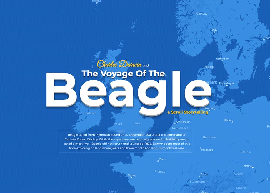 voyage of the beagle interactive map