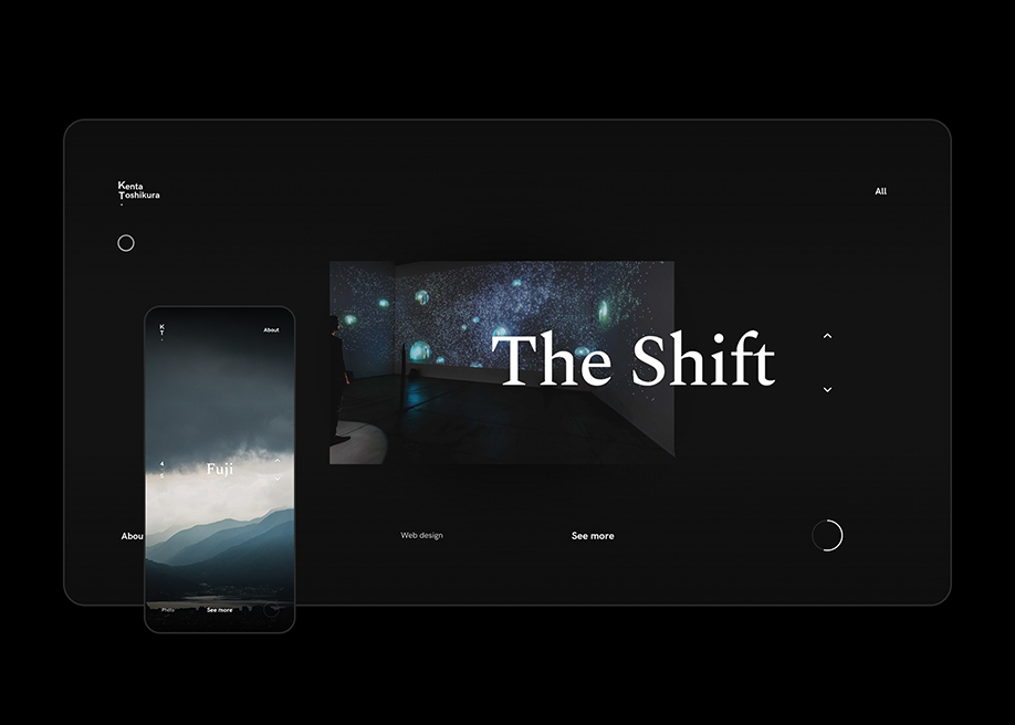 Kenta Toshikura award-winning website design screenshot 1
