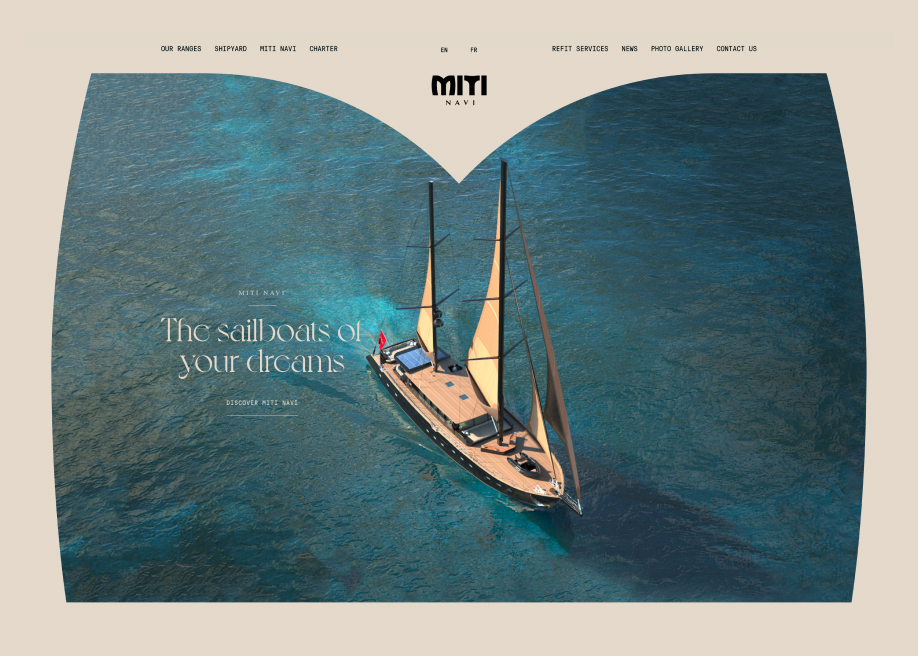 Miti Navi award-winning website design screenshot 1