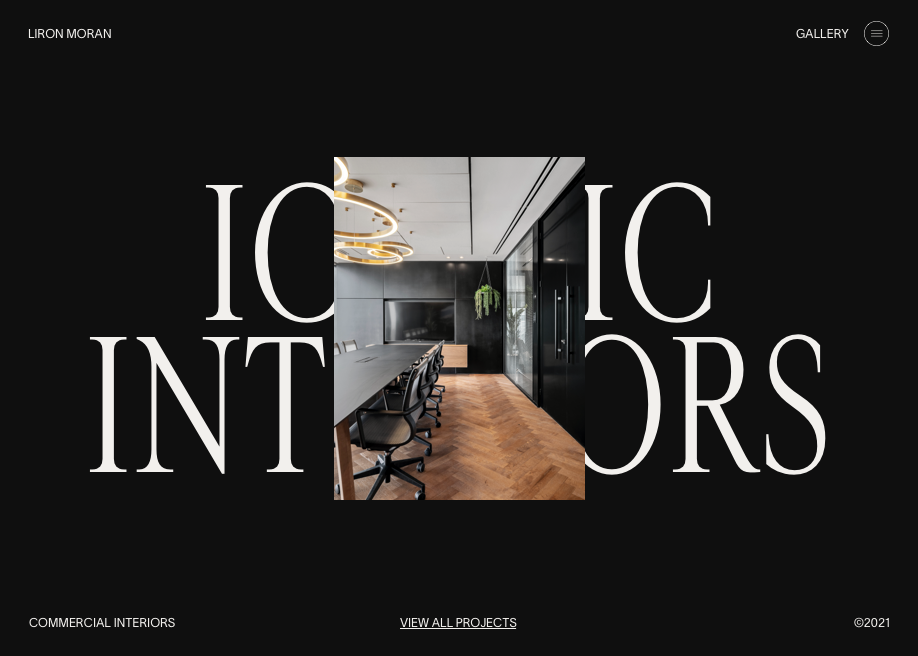 Liron Moran Interiors award-winning website design screenshot 1