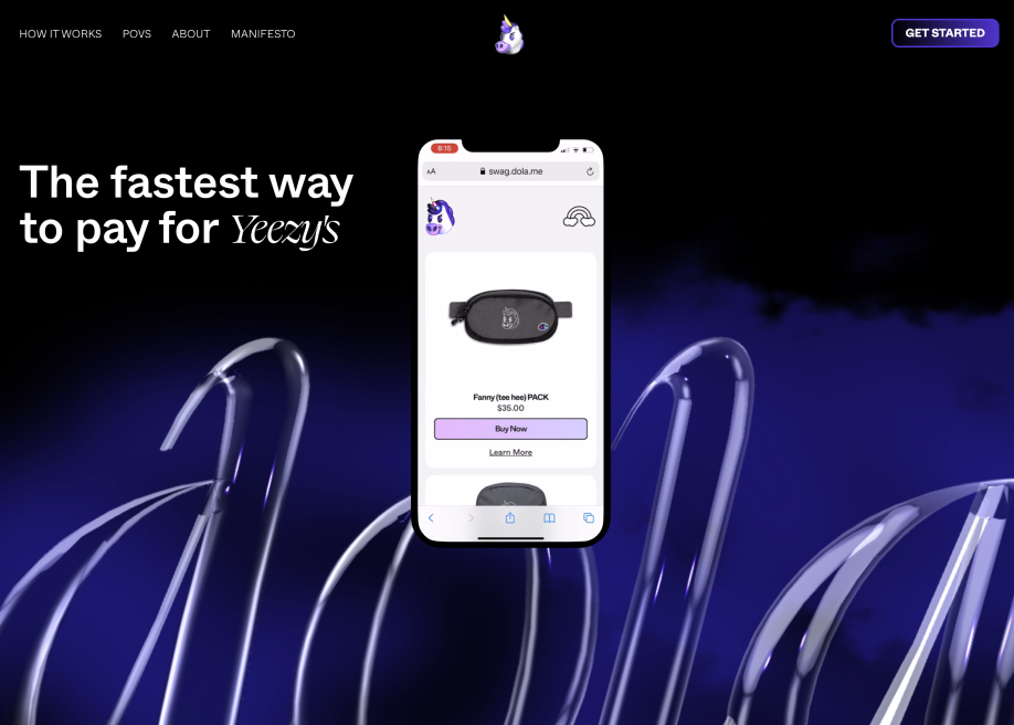 Dola award-winning website design screenshot 1