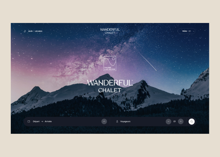 Wanderful Chalet award-winning website design screenshot 1