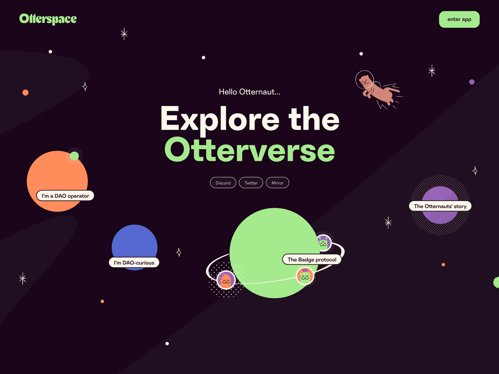 Otterspace - Awwwards Honorable Mention
