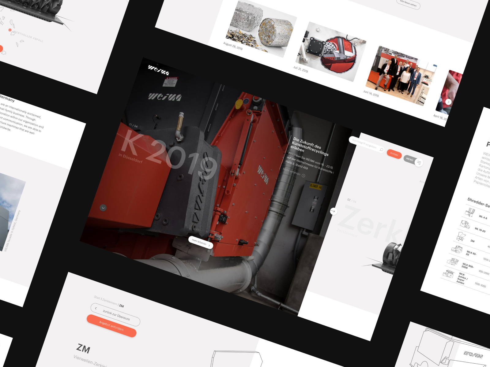 WEIMA Maschinenbau award-winning website design screenshot 1
