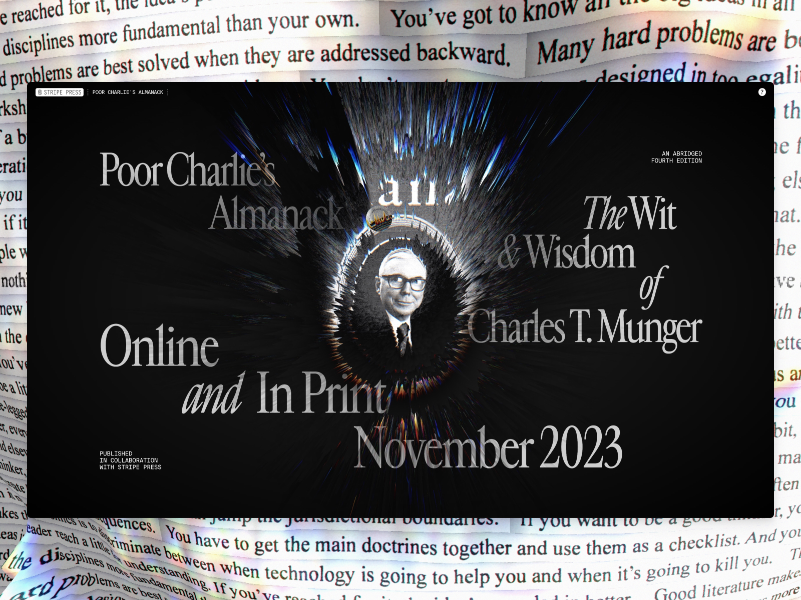 Poor Charlie's Announcement