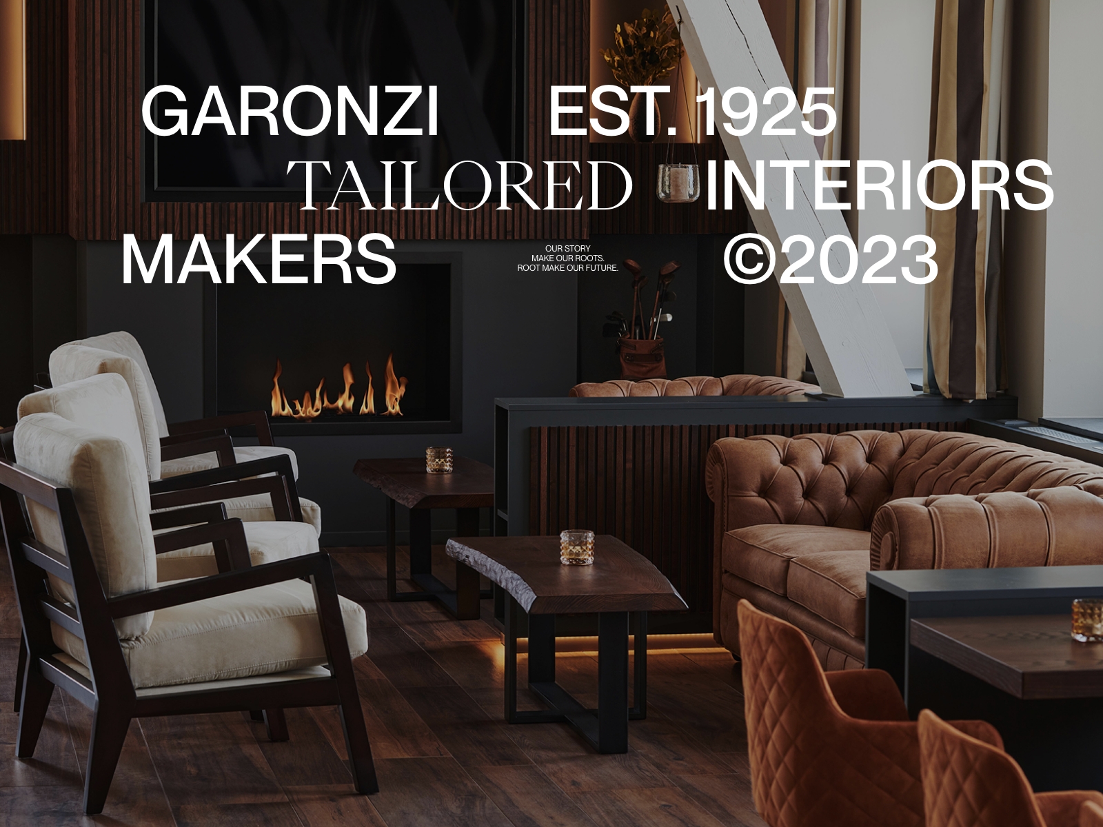 Garonzi Tailored Interiors award-winning website design screenshot 1