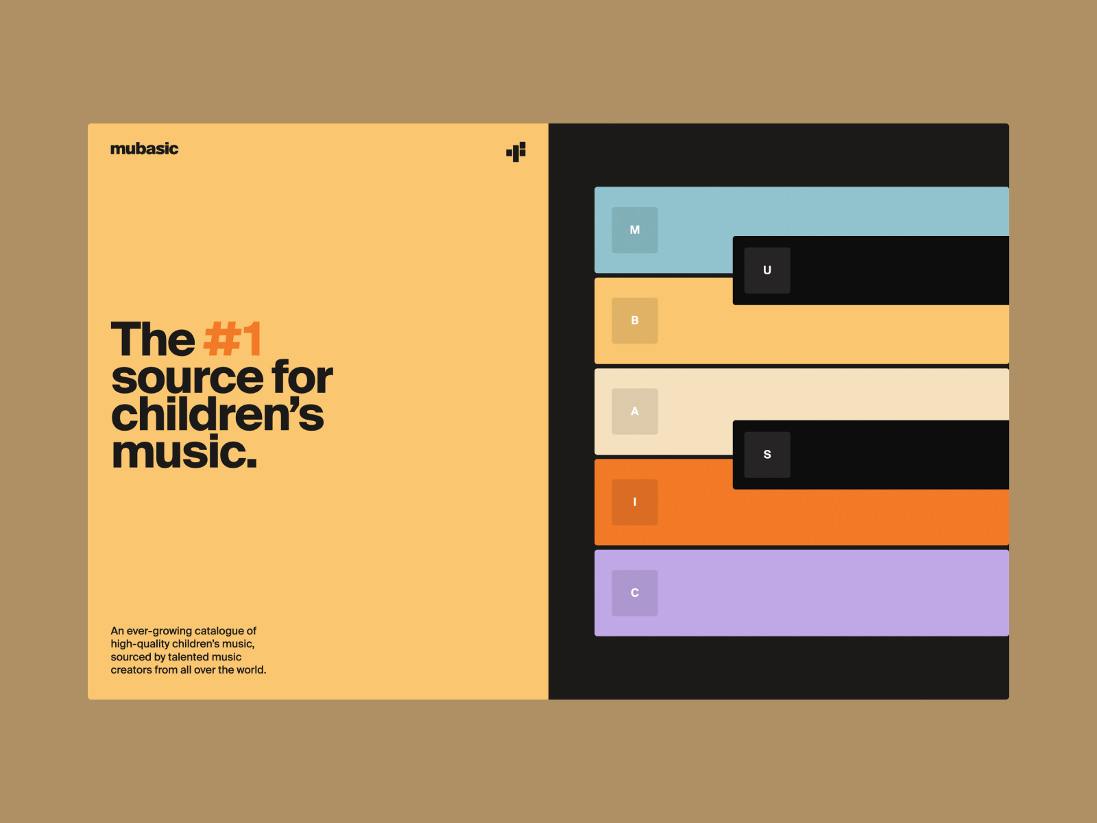 Mubasic award-winning website design screenshot 1
