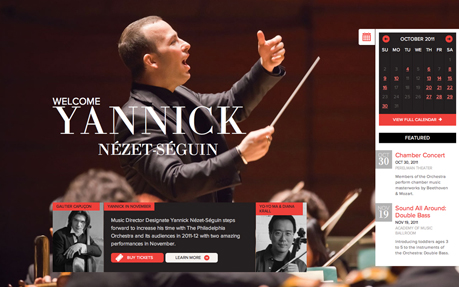 The Philadelphia Orchestra award-winning website design screenshot 1