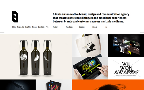 8 Bis Branding V3 — Site of the Day - Sep 13, 2012 website design