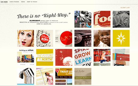 Almanac award-winning website design screenshot 1