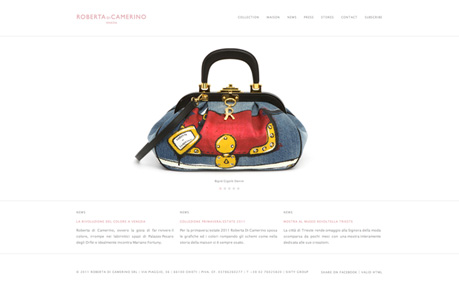 Roberta di Camerino award-winning website design screenshot 1