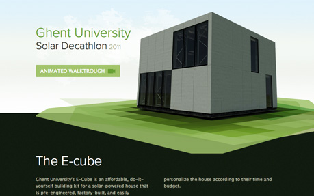 Ghent University Solar Decathlon 2011 award-winning website design screenshot 1