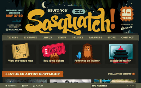 2011 Sasquatch award-winning website design screenshot 1
