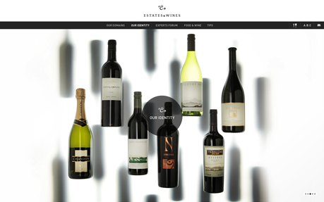 Estates & Wines award-winning website design screenshot 1