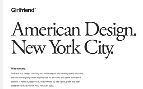 Girlfriend award-winning website design screenshot 1