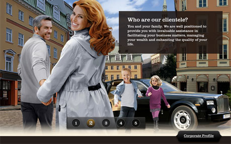 Baltic International Bank award-winning website design screenshot 1
